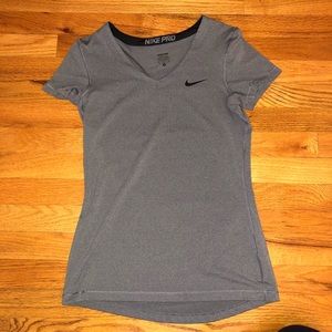 Gray NIKE PRO V-Neck